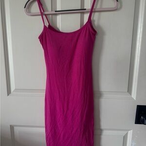 Elegant Pink Spaghetti Strap Dress